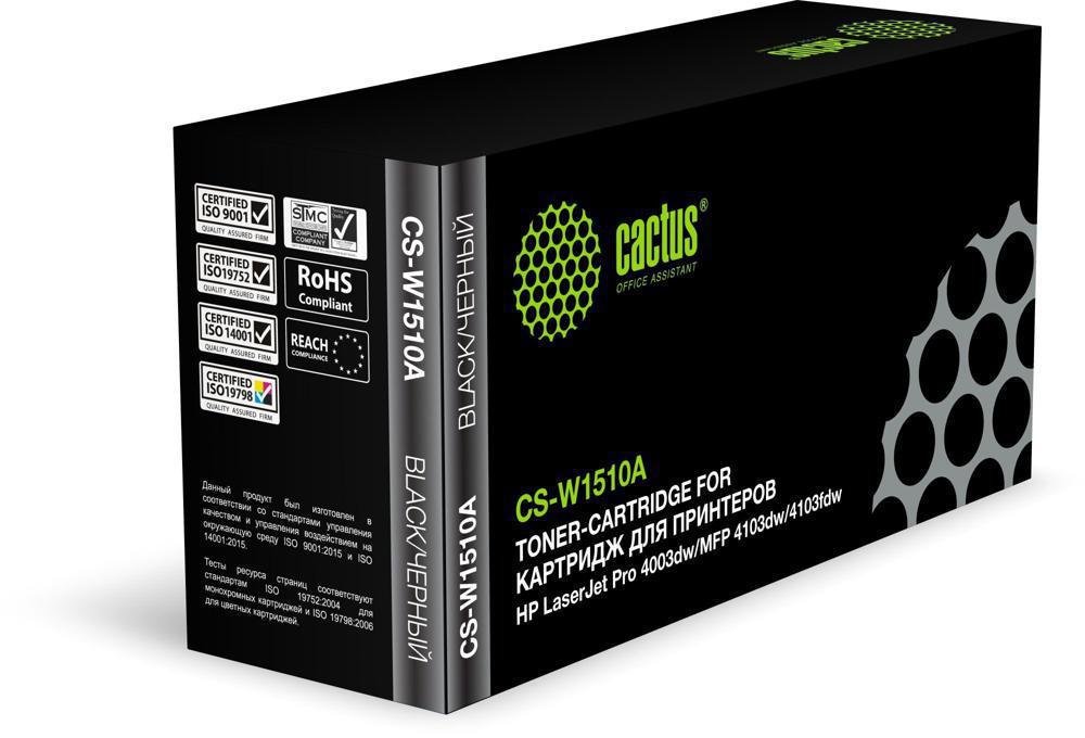 Картридж лазерный CACTUS CS-W1510A W1510A черный 3050 страниц для HP LJ Pro 4003dw/MFP 4103dw/4103fdw 1988403