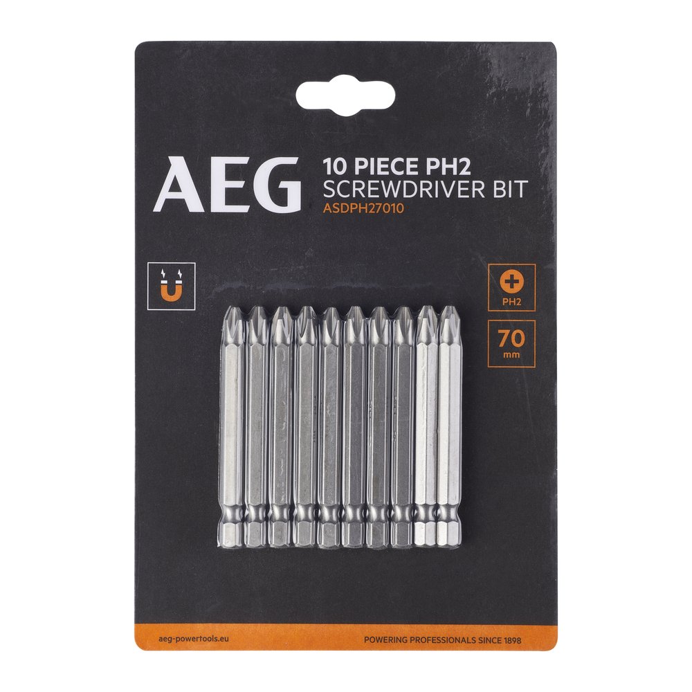 Биты 10 шт, РН2, 70 мм AEG ASDPH27010 4932479507