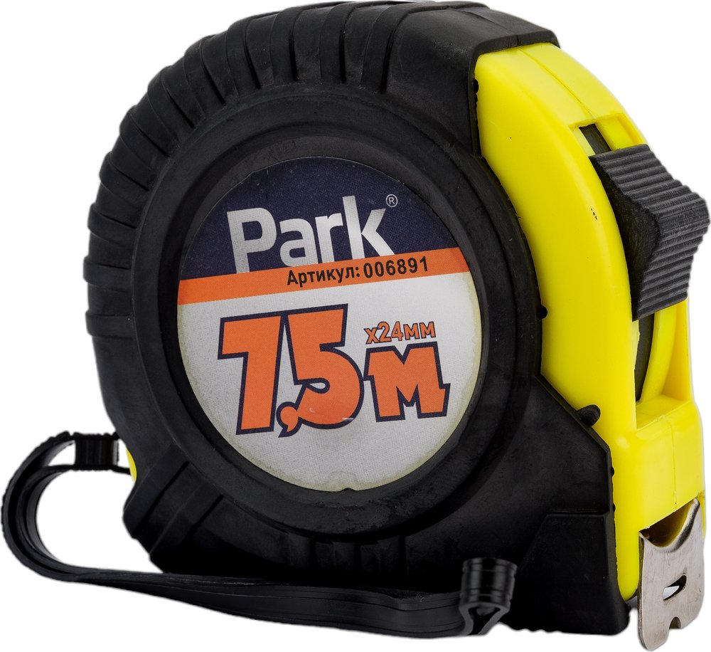 Рулетка с фиксатором Park ПВХ корпус 7.5 м х 24 мм 006891