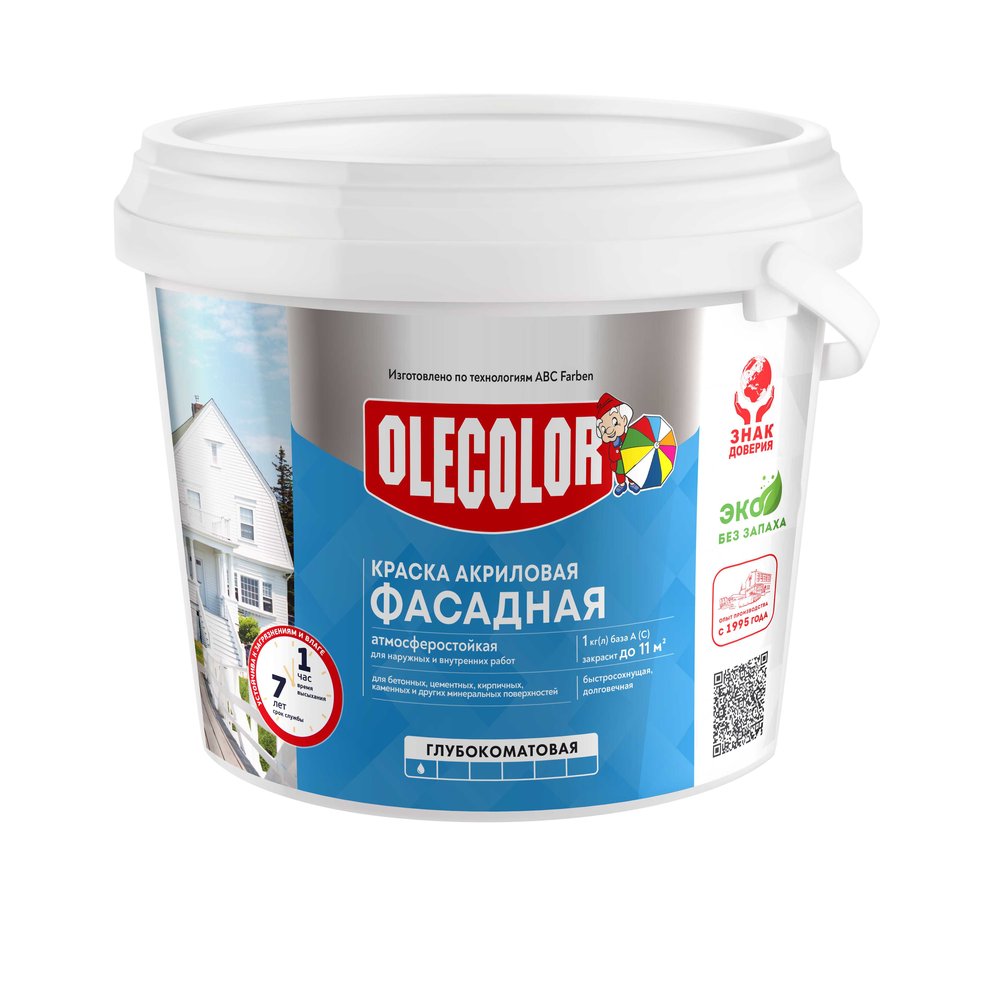 Фасадная краска OLECOLOR водно-дисперсионная, 14 кг 4300000051