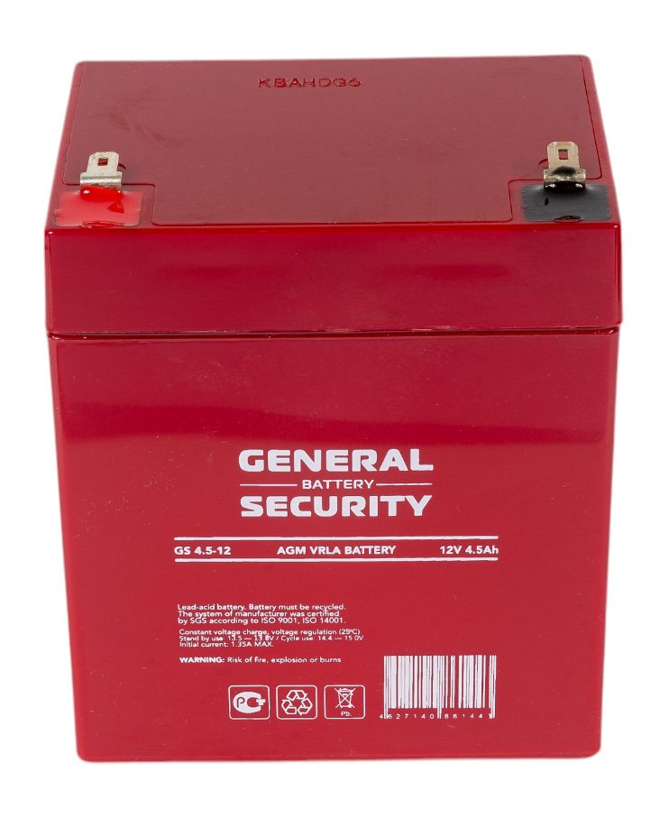 Аккумуляторная батарея General Security GS4.5-12 12В, 4.5 Ач УТ-00001380