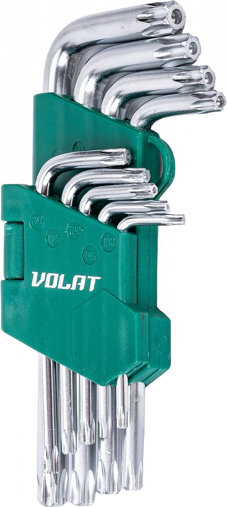 Набор ключей ВОЛАТ Torx T10-T50 9 предметов коротких 11025-09