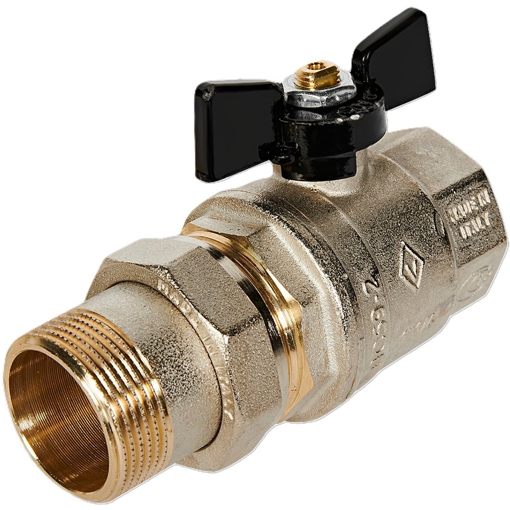 Кран Американка Н/В Ду-32 /1-1/4' Бабочка черная Bugatti OREGON 03220042