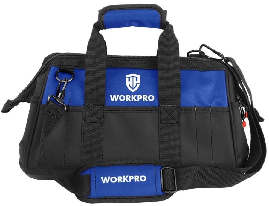 Сумка для инструмента WORKPRO 640D 420x230x270 мм, с широким горлом, на молнии, с пластиковым дном WP281007
