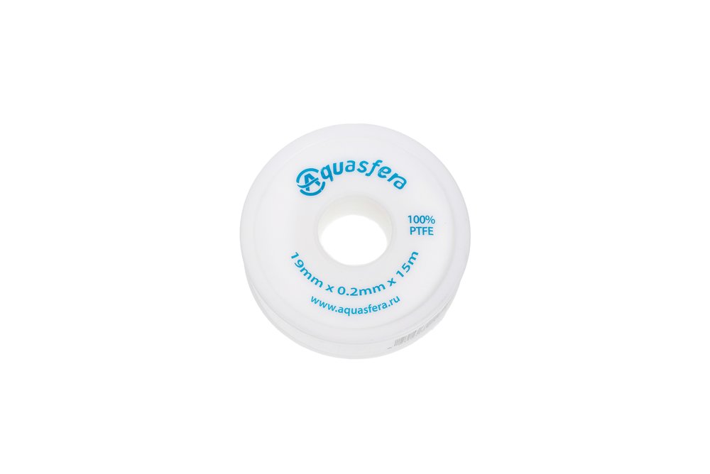 Лента Aquasfera ФУМ катушка 19мм х 0,2мм х 15м PTFE вода 6020 6020-04 008-0548