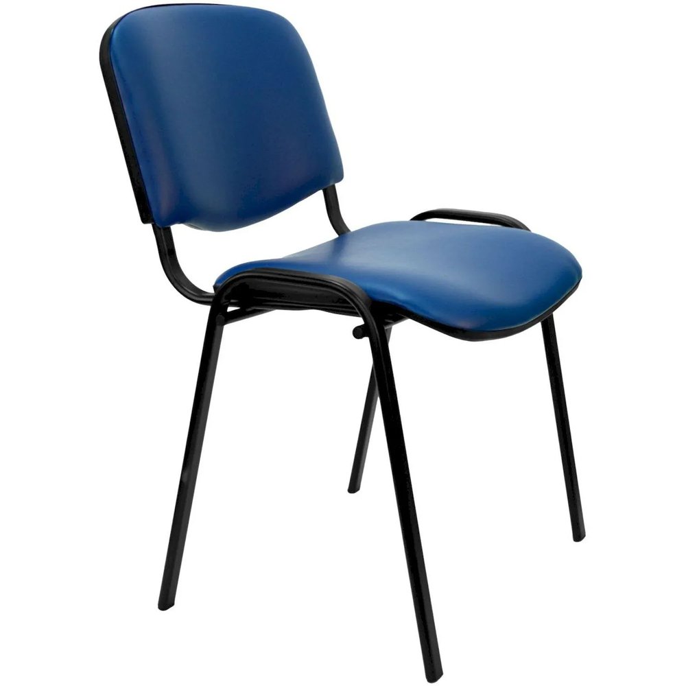 Стул UA_EChair Rio(ИЗО/ISO) черный, к/з синий  V-15