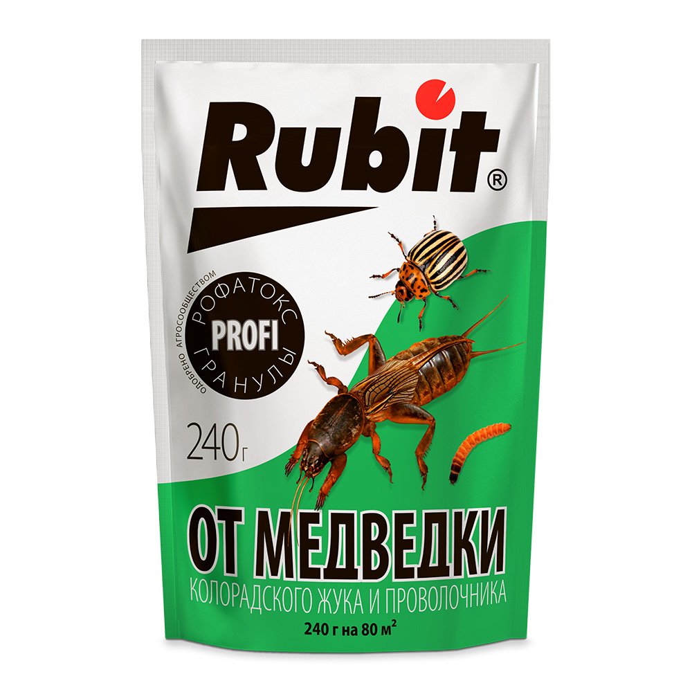 Средство от медведки, проволочника, колорадского жука RUBIT РОФАТОКС 240 г, дой-пак 133100