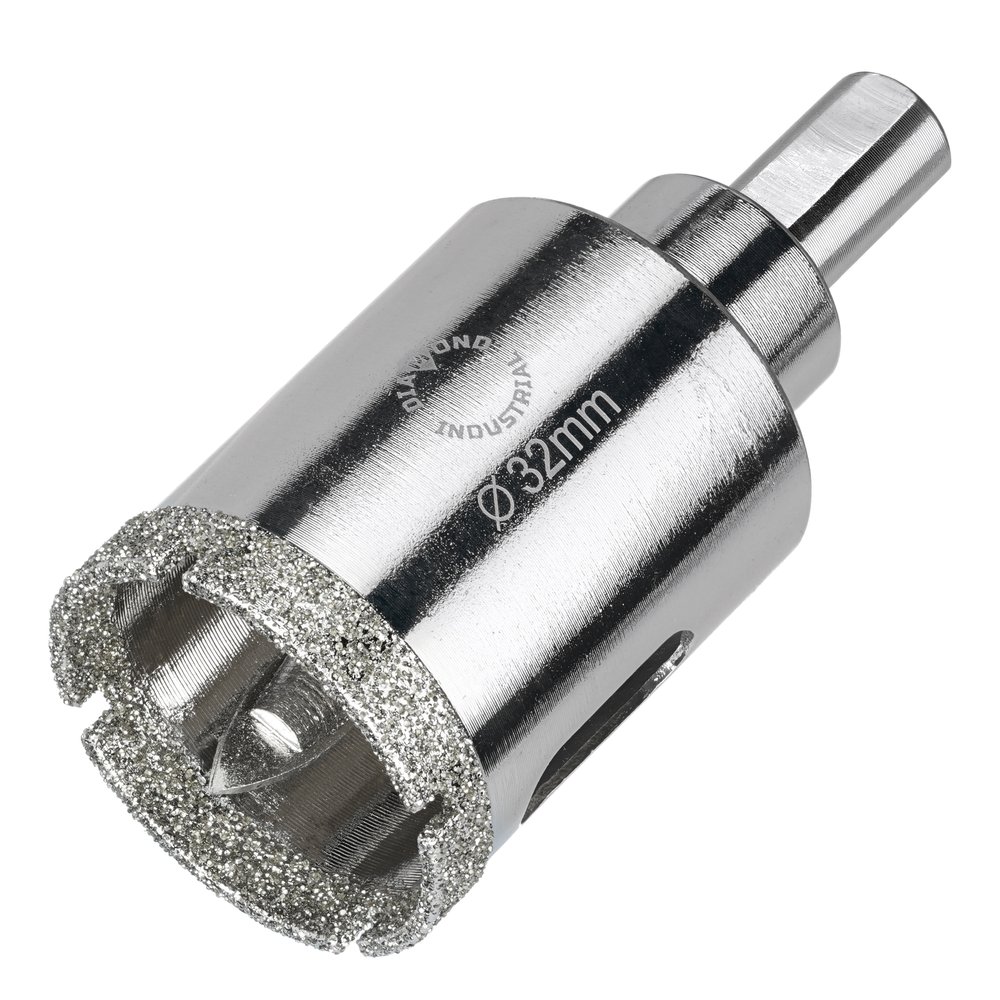 Коронка алмазная по керамограниту и керамике с центрирующим сверлом 32 мм Diamond Industrial DIDCSC032