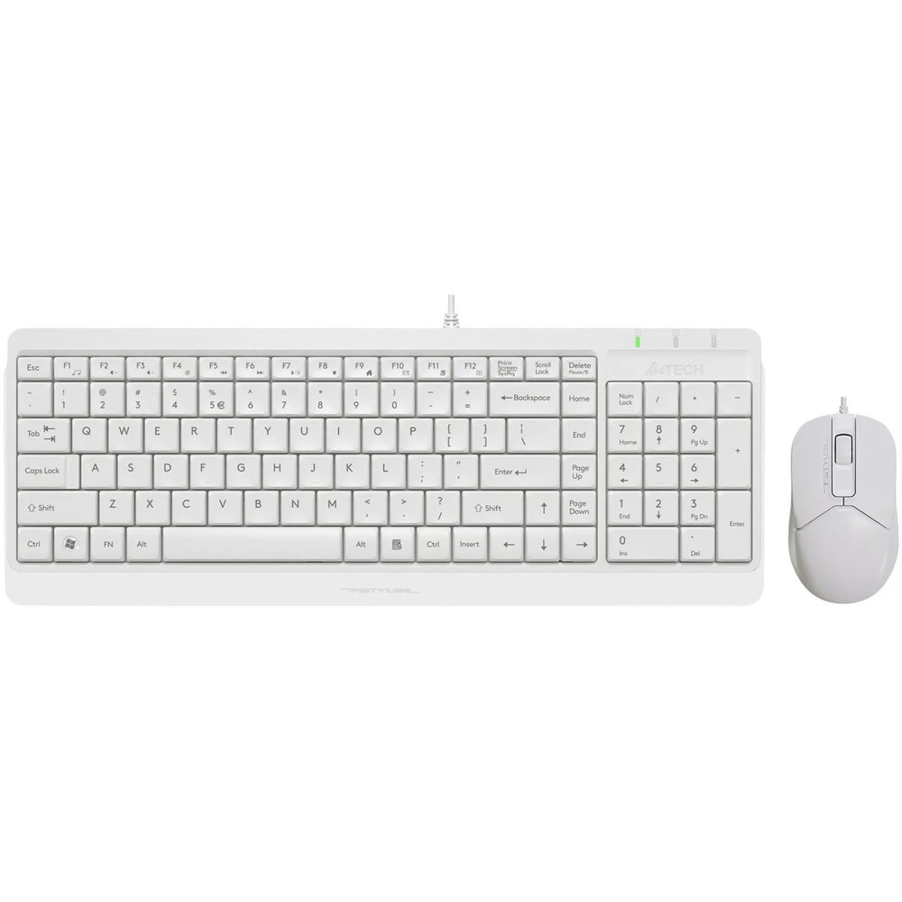 Набор клавиатура+мышь A4Tech Fstyler F1512 клав:белый мышь:белый USB
