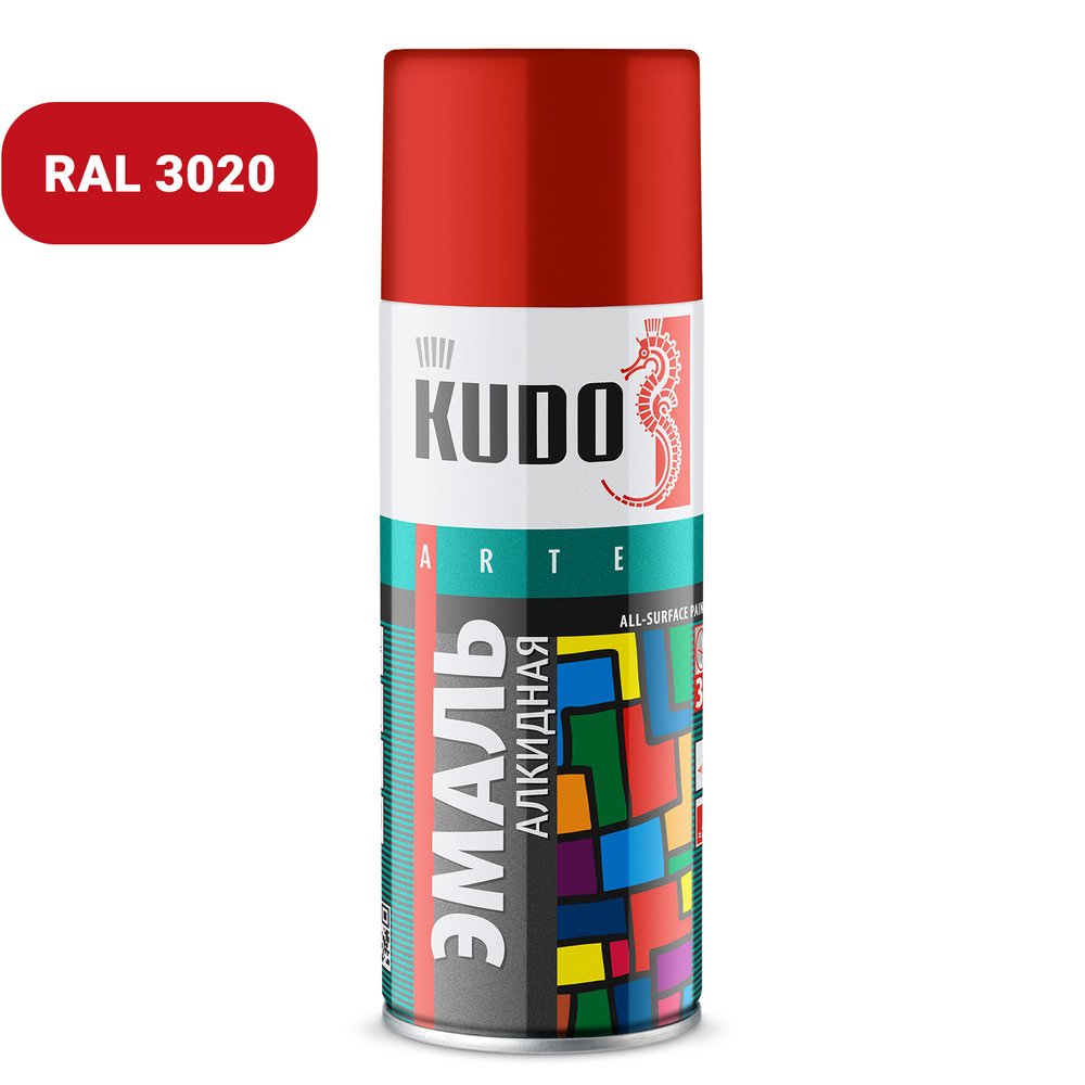 Эмаль KUDO универсальная красная 520 мл KU-1003