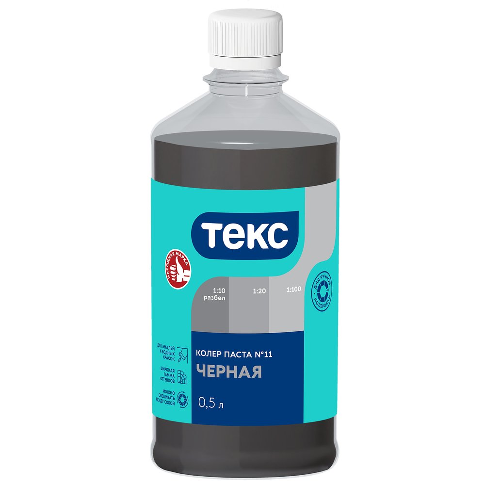 Колер паста Текс № 11 черная, 0.5 л 700001021