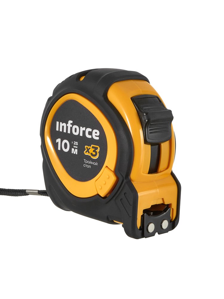 Рулетка Inforce с тройным стопом, 10х25 06-11-78