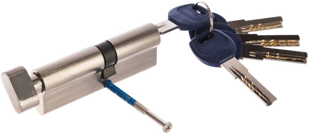 Цилиндр DOORLOCK V K2300AB N серия Variant, никелированный, 40xK50 мм, кл/пов. кнопка, 5 перф.ключей 79096
