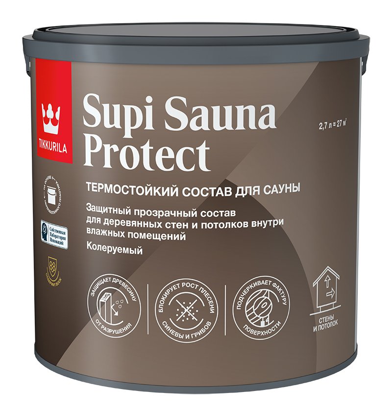 Состав для сауны Tikkurila SUPI SAUNA PROTECT EP п/мат 2,7л 700014051