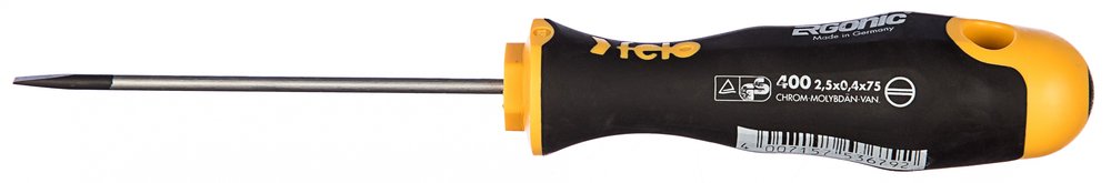 Плоская шлицевая отвертка 2,5х0,4х75 Felo Ergonic 40002210