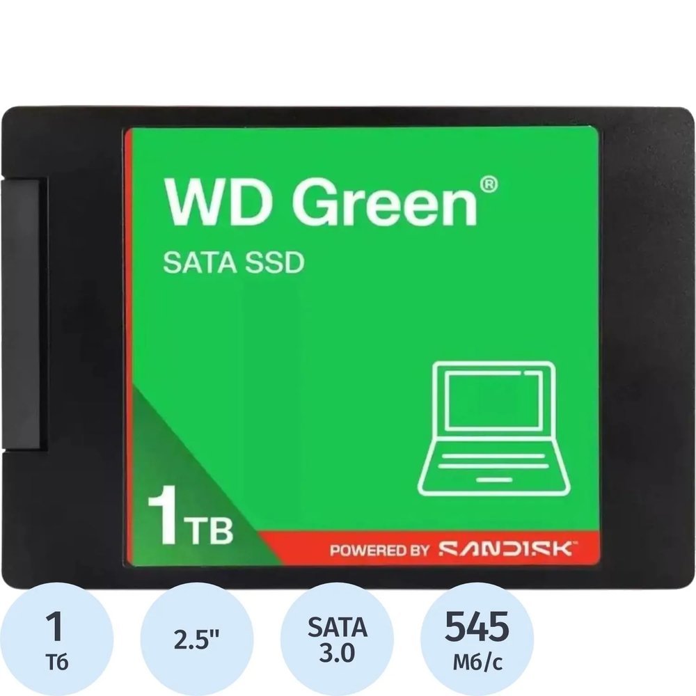 SSD накопитель WD Green 1Tb 2.5, SATA  (WDS100T5G0A)