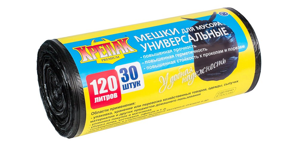 Мешки для мусора 120 л, 30 шт Крепак 4607075710122