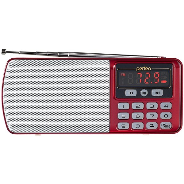 Цифровой радиоприемник Perfeo ЕГЕРЬ FM MP3 красный 30008714