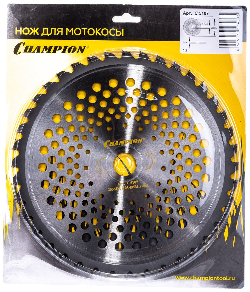Нож с зубцами из твердого сплава (255х25.4 мм) Champion C5107