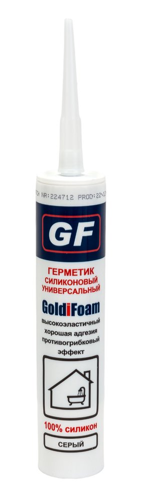 Силиконовый универсальный герметик GoldiFoam 260 мл серый 20007