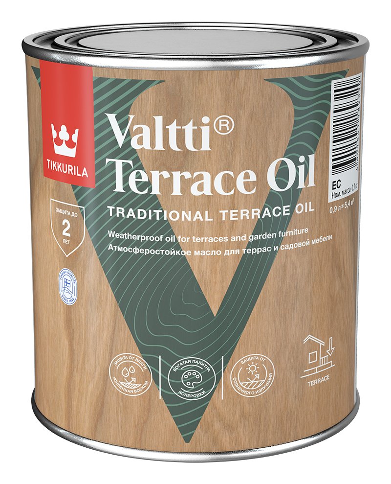 Масло для террас Tikkurila VALTTI TERRACE OIL EC 0,9л 700010363