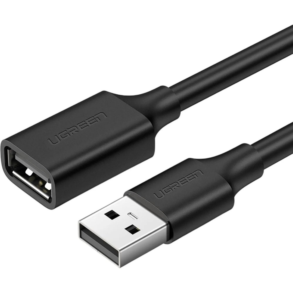 Кабель UGREEN US103 (10316) USB 2.0 A Male to A Female Cable.2м черный