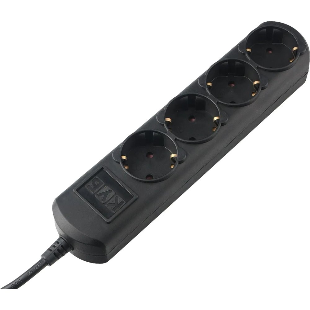 Удлинитель Power Cube 7м, 4р, без выкл., 10А черн. (PC-1B-7M)