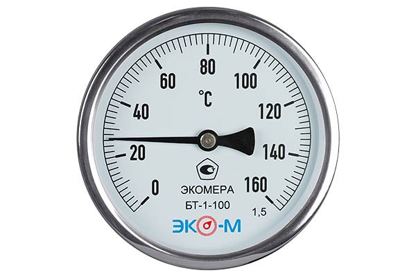 Биметаллический термометр ЭКО-М ЭКОМЕРА БТ-1-100, 0-160C, L=40 БТ-1-100-160С-L40
