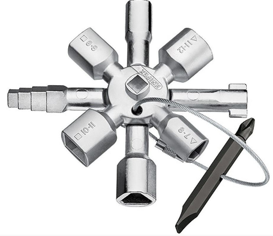 Ключ для электрошкафов с битой и переходником Knipex KN-001101