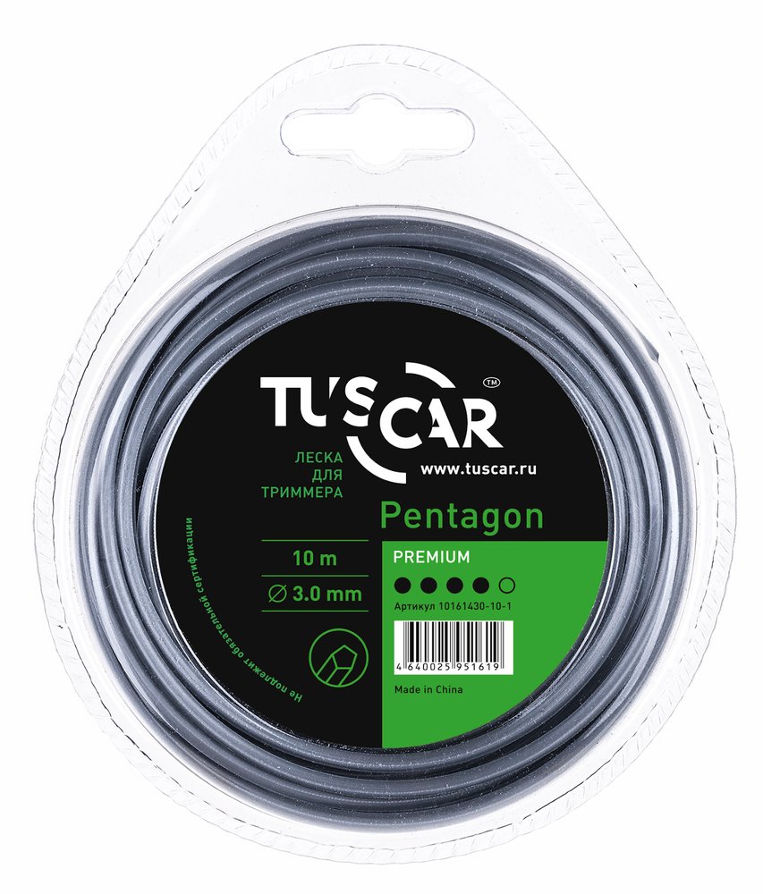 Леска для триммера Pentagon, Premium, 3.0 мм, 10 м TUSCAR 10161430-10-1