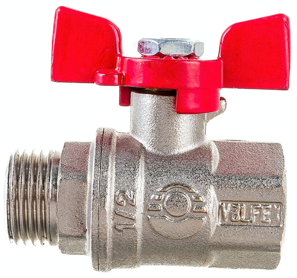 Шаровой кран VALFEX PREMIUM для воды, 1/2' ВР/НР, бабочка VF.218.NB1.012.PREMIUM