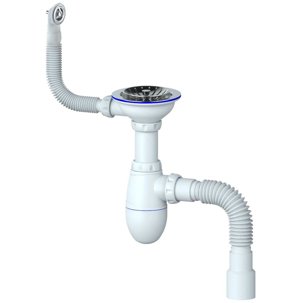 Сифон Unicorn B426P 3 1/2х40 с круглым переливом, с гофрой 40х40х50 винт, шток, ручка - пластик 538035