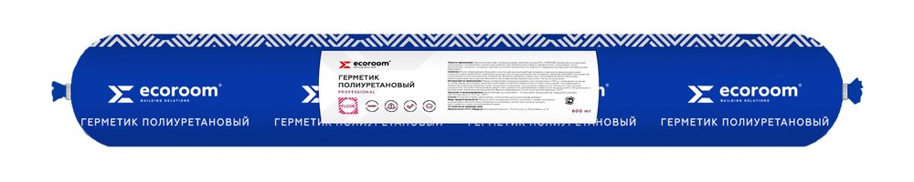 Полиуретановый герметик для швов в полах ECOROOM FLOOR черный, 600 мл, 12 шт. E-PUгер-3694/черн