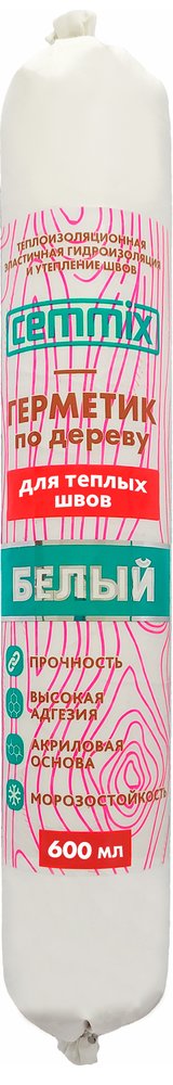 Акриловый герметик CEMMIX Теплый шов Белый 600 мл 82578274