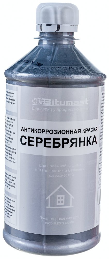 Антикоррозионная защитная краска Bitumast Серебрянка БТ-177 0,5 л 4607952901070