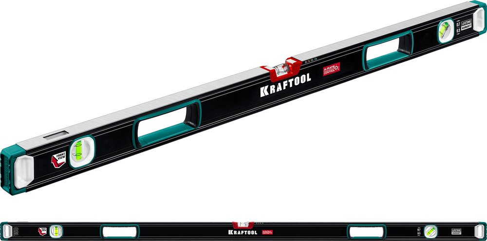 Сверхпрочный уровень KRAFTOOL A-RATE Control с зеркальным глазком, 1500 мм 34986-150