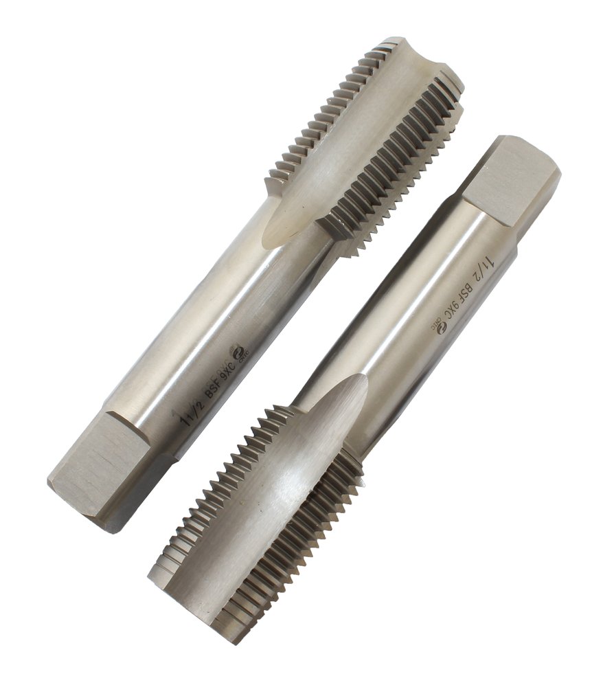 Метчик CNIC 1 1/2' BSF 55гр 9ХС дюймовый, ручной, к-т из 2-х шт. 8 ниток/дюйм 56472