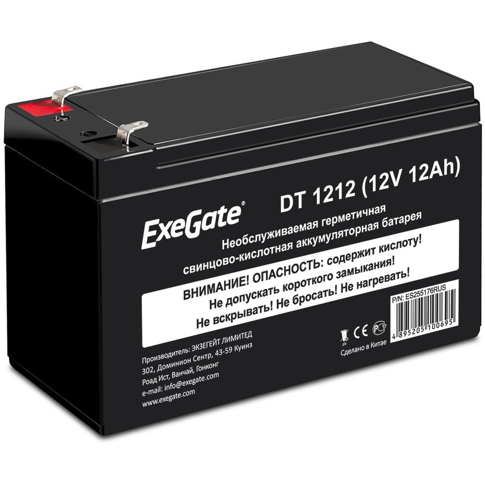 Батарея аккумуляторная АКБ DT 1212 12V 12Ah, клеммы F2 ExeGate 255176