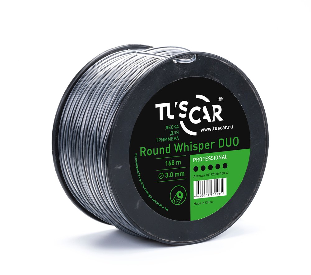 Леска для триммера Round Whisper DUO, Professional, 3.0 мм, 168 м TUSCAR 10172530-168-4
