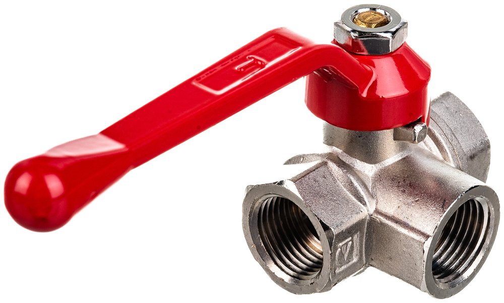 Шаровой трехходовой кран VALTEC тип Т 1/2 вн.-вн.-вн. VT.361.N.04