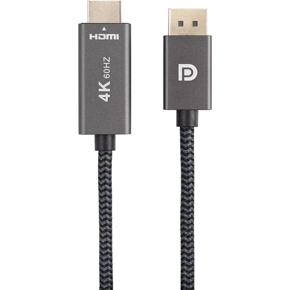 Кабель Telecom (TA561M-1.8M) DisplayPort M->, HDMI M 4K@60Hz 1.8m оплетка