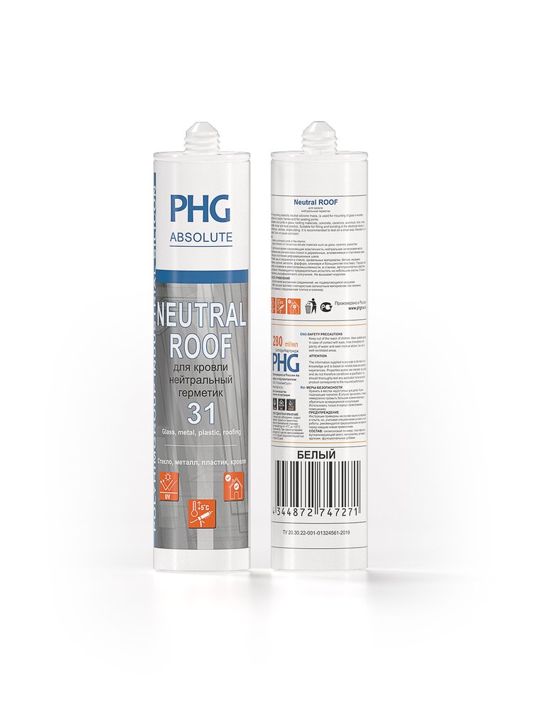 Силиконовый герметик PHG Absolute Neutral Roof белый 280 ml 448745