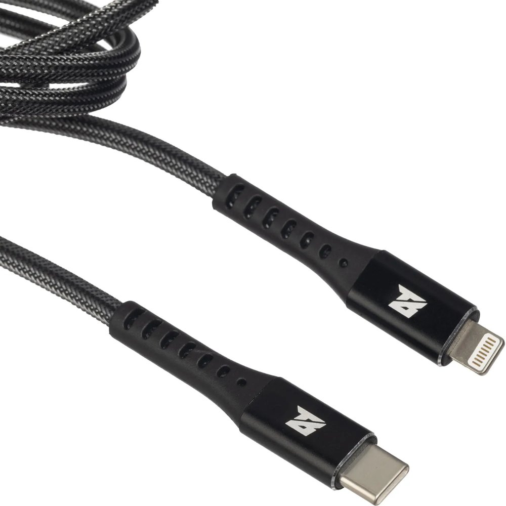 Кабель МОЩНОСТЬ, 1м, Type-C to Lightning,  нейл, черный BT-JCBL-009/U210PD