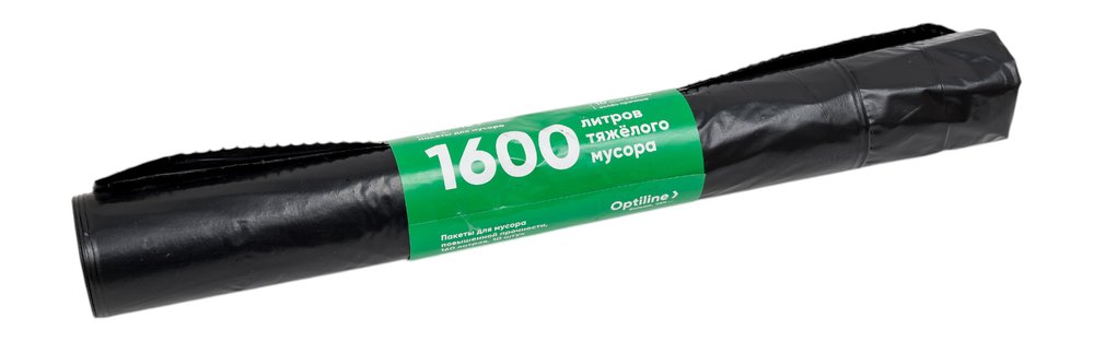 Пакеты для мусора ПВД 90x110 см, 50 мкм, 160 л, черные, в рулоне 10 шт. Премиум Optiline 23-0053