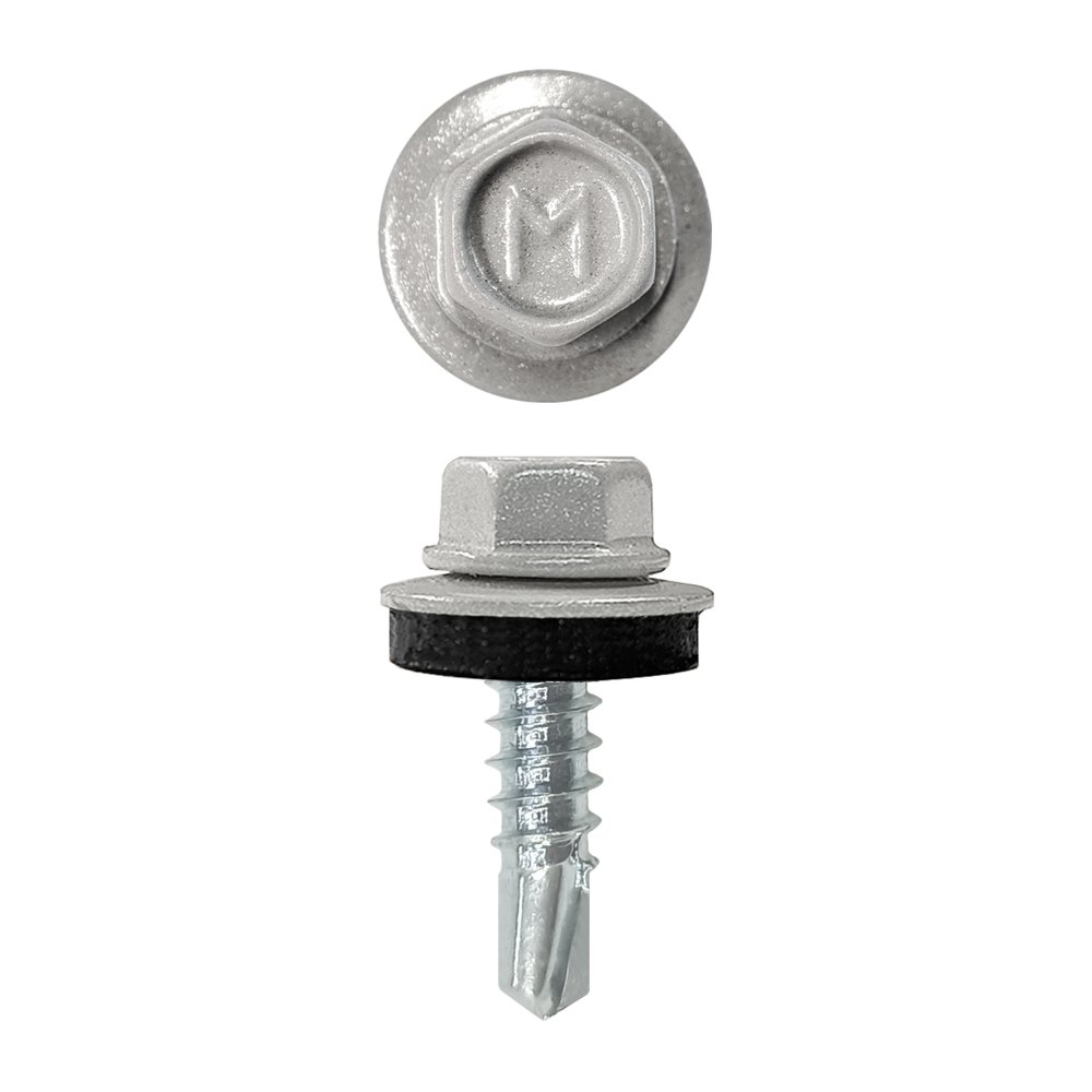 Кровельный саморез Daxmer 4,8x19 RAL 9006 сверло №2, 250 шт 00000321797