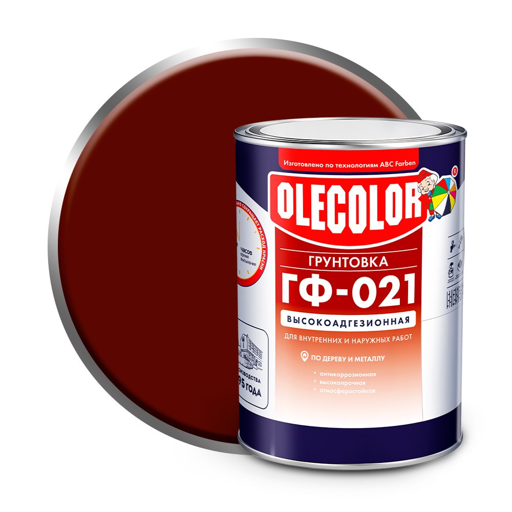 Грунтовка OLECOLOR ГФ-021 красно-коричневый, 1 кг 4300003707