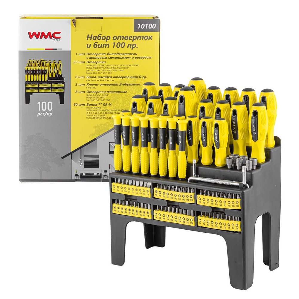 Набор отверток и бит 100пр. WMC TOOLS WMC-10100(51782)