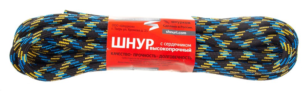 Плетеный шнур ПП 8 мм с сердечником, 24-прядный, высокопрочный, цветной, 10 м Tech-Krep 139914