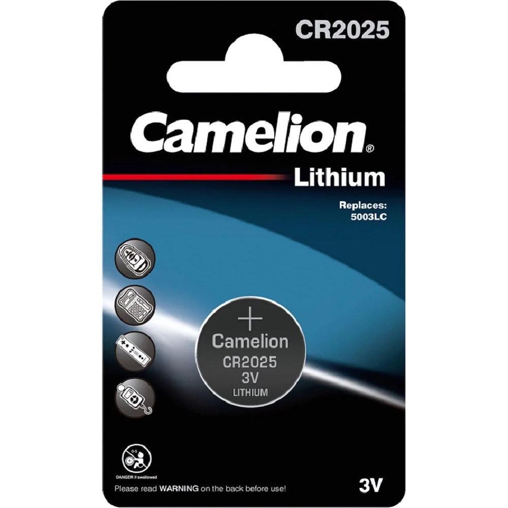 Батарейка Camelion CR2025 BL-1 (CR2025-BP1, литиевая,3V)