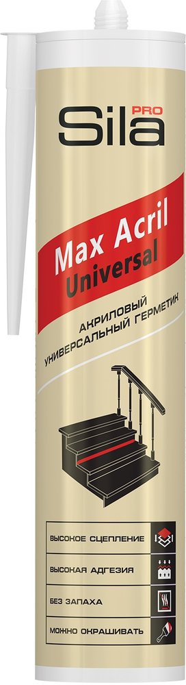 Акриловый универсальный герметик Sila белый PRO Max Sealant 290мл Россия SPAUSW290